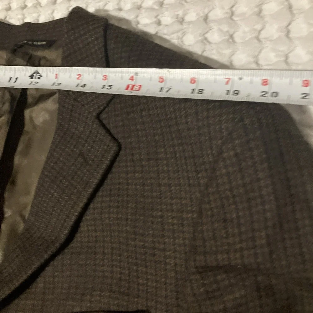 Joseph & Feiss Mens 46R 3 Button‎ Lambswool Sports Coat Brown Houndstooth